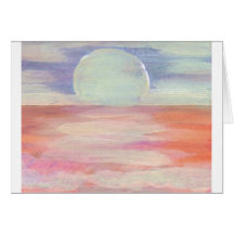 Amazing Sun pastel pink blue seascape sunrise Cards