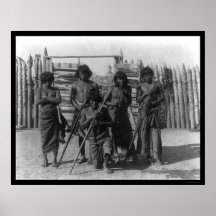 Amazon Indian Warriors and Weapons 1902 Print