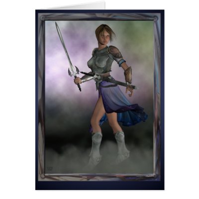Amazon Warrior Greeting Card by RainbowCards