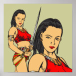 Amazon Women and Sword Print