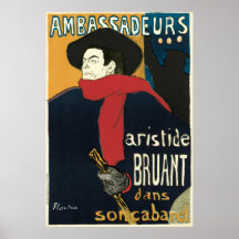 Ambassadeurs: Artistide Bruant by Toulouse Lautrec Posters