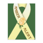 Amber Alert Yellow Ribbon Awareness Postcard