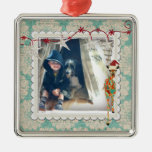 Amber & Azure Giraffe Snowflake  Photo Ornament