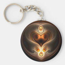 Amber Eternity Heart Key Chains