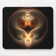 Amber Eternity Heart Mouse Pad