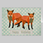 Amber Foxes Birthday Card cards