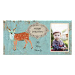 Amber Ornate Deer Christmas Photo Card