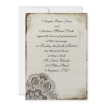 Amber Vintage Lace Invitation