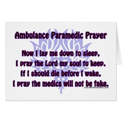 Ambulance Paramedic Prayer Greeting Card by RealSlogans