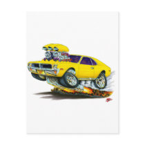 AMC Javelin Yellow Car Postcard