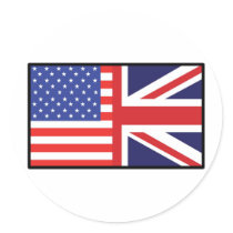 America Britain Round Stickers