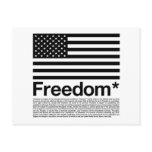 America: Freedom terms and conditions postcards