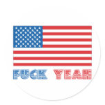 America, Fuck Yeah Round Stickers