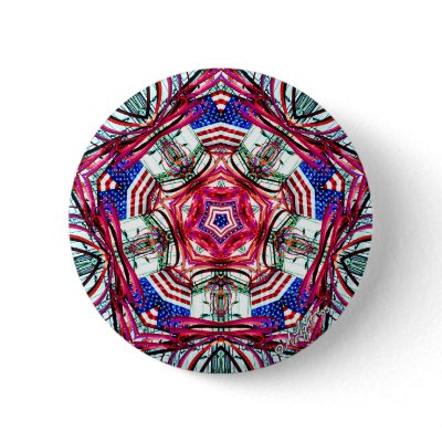 America- July 4th Mandala Pinback Button by Aquavel