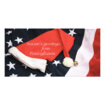america, stars, hat, stripes, flag, american, patr custom photo card