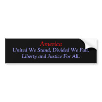 America, United We Stand, Divided We Fall.Liber... Bumper Stickers