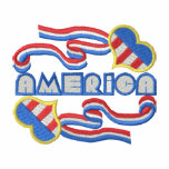 America with heart embroidered jacket