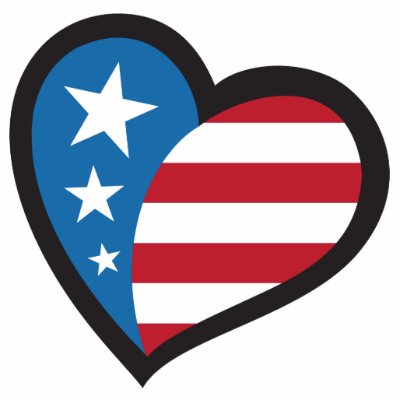 Americam patriotic heart photo sculpture by ButtonsGalore