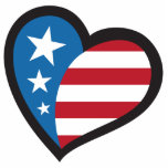 Americam patriotic heart photo sculptures