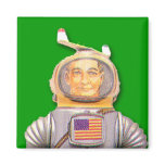 American Astronaut Toy Robot Square Magnet