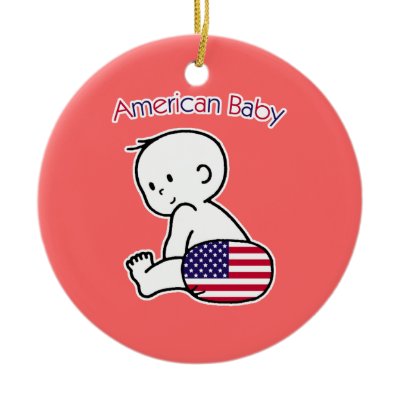 American Baby Ornament by anitavalleart