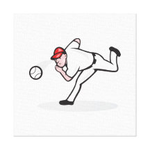American Baseball Player Pitcher Canvas Print