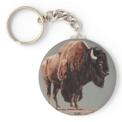 American Bison painting by DiDi Keychains by DiDi_Higginbotham