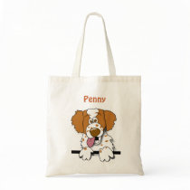 American Brittany Cute Cartoon Dog  Personalised Tote Bags