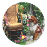 American Brittany Spaniel Art Gifts Round Sticker