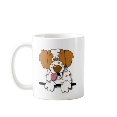 American Brittany Spaniel Cartoon Dog Mug by alinaspencil