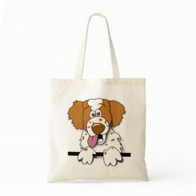 American Brittany Spaniel Cute Cartoon Dog Bag by alinaspencil