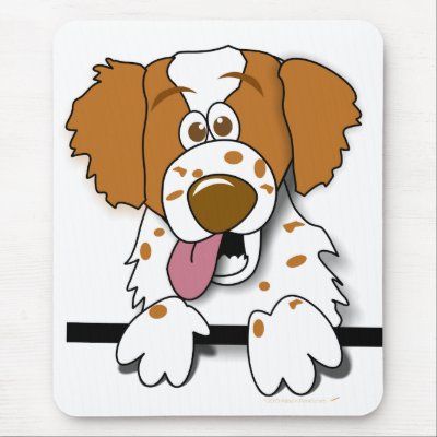 American Brittany Spaniel Cute Cartoon Dog by alinaspencil