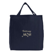 American Brittany Spaniel Mum Gifts Embroidered Tote Bags