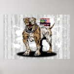 American Bulldog Art by Ricardo Pires Poster