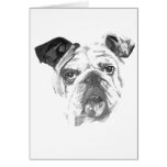 American Bulldog Greyscale Greeting Cards