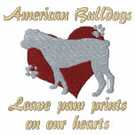 American Bulldogs Leave Paw Prints Embroidered Hoodie