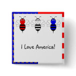 American Bumble Bees Customisable Button
