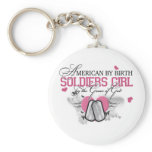 American by Birth Soldier Key Chain