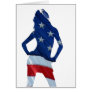 American cheerleader on any colour card