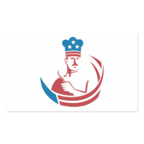 American Chef Baker Cook Rectangle Sticker