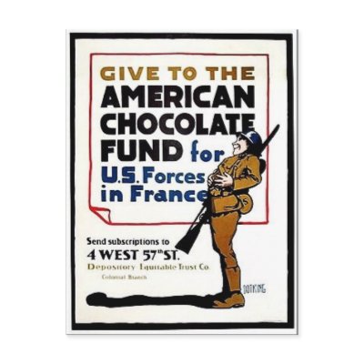 American Chocolate Fund Postcard by ww2posters