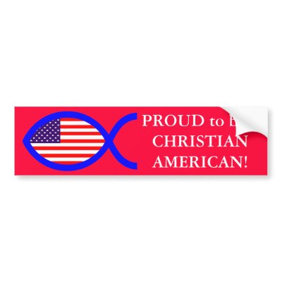 American Christian Fish Symbol Flag Bumper Stickers by ChristianFish