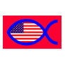 American Christian Fish Symbol Flag Business Cards