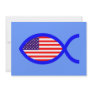 American Christian Fish Symbol Flag Personalized Invites