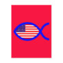 American Christian Fish Symbol Flag Post Card
