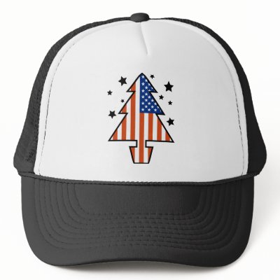 American Christmas Tree Trucker Hat by QueenHare