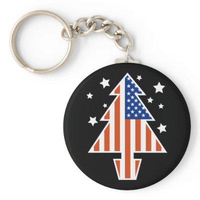American Christmas Tree Key Chain by QueenHare