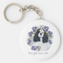 American Cocker Spaniel Forget Me Not Key Chain
