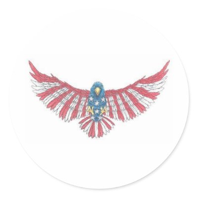 American Colours Eagle Round Stickers by Turquoise3