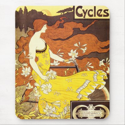 American Crescent Cycles - Bicycles Mouse Pads by VintageCabaret